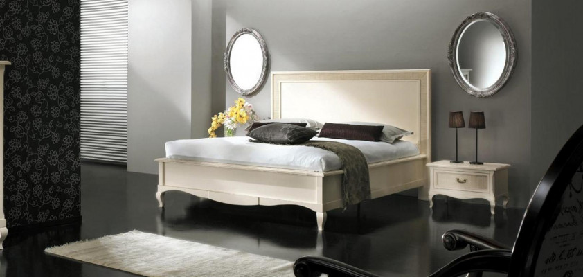 Italienesch Schlofkummerméiwelen Bett Nuetsdësch Massivt Holz Better Set 4tlg.