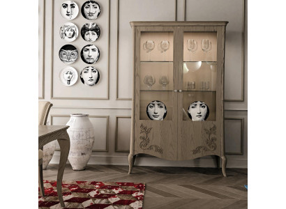 Wunnzëmmer Kommode Glas Schaf Vitrin Iesszëmmer Kommode Holz Schief Miwwelen