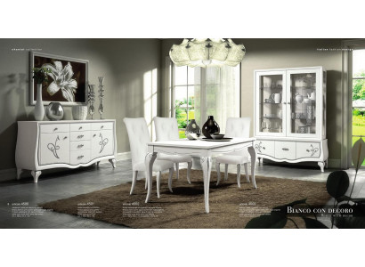 Iesszëmmer Iessdësch Stull Kommode Vitrin Grupp Dësch Holz Dëscher Lux Set 7tlg.