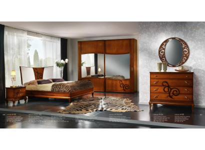 Schlofkummer Bett Nuetsdësch Gaderobeschaf Kommod Spigel Luxus Nei Set 6tlg.