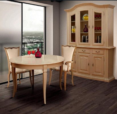 Iesszëmmer Miwwelen Massiv Holz Vitrinen Schaf Echt Holz Anrichte Vitrine Glas Nei