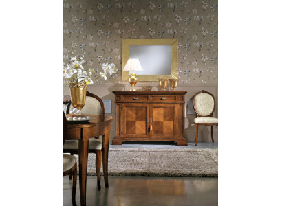 Kommod mat Spigel Konsole Miwwelen Kommoden Schaf Design Luxus Sideboard 2-Teiler.