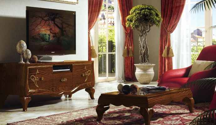 Lowboard Schaf rtv Wunnzëmmer TV Holz Miwwel Schaf Klassesch Sideboard Nei
