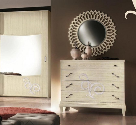 Kommode Spigel Holz Kommoden Garnitur Modern Schaf Konsole Miwwel Neit Set 2-Deeler