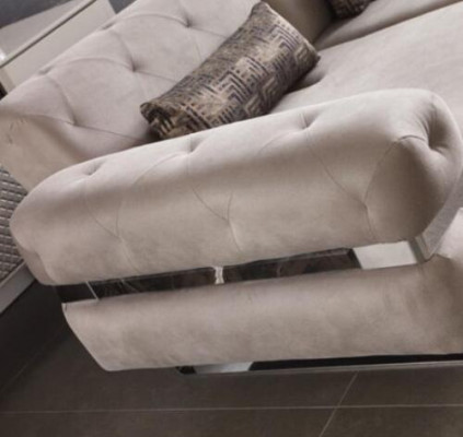 Wunnzëmmer Design Sofa 3-Sëtzer Polster Dräisëtzer Couch Sofas beige