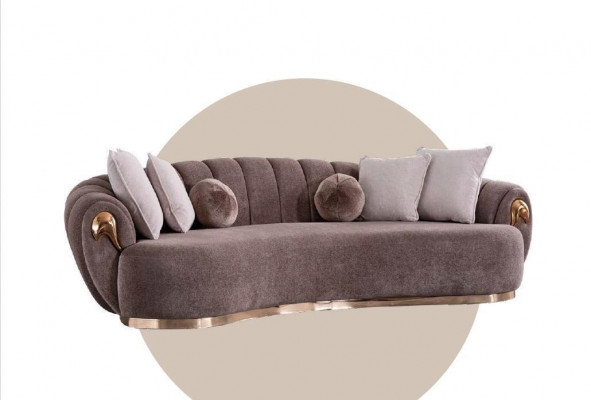 Dreesëtzeger Canapé Polster Miwwelen Sofa Canapéen Ofgerënnte Drëpse Form.