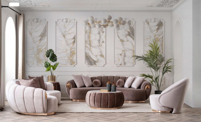 Luxus Sofa Grouss Canapé Ronne Canapéen xxl Sofa Sëtzmier gewënnt 263cm Gro