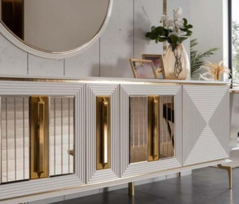 Luxus Anrichte XXL Kommode 240cm Schaf Kommoden Sideboard Grouss 2tlg