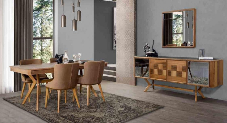 Iesszëmmer Garnitur Dësch 6x Lehnstull Still Luxus Iessgruppeset Nee Komplette