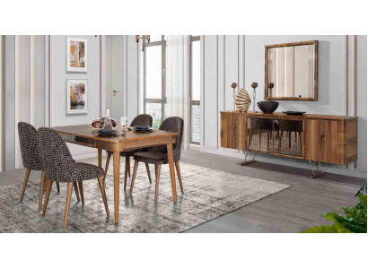 Komplett Set Esszëmmer Set Iessdësch 6x Stull Garnitur Dësch Grupp 7-deel. Sets