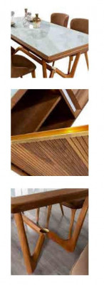 Luxus Set Iesszëmmer Iessdësch Stull Dësch Dëscher Still Holz Design 5 Stéck Nei