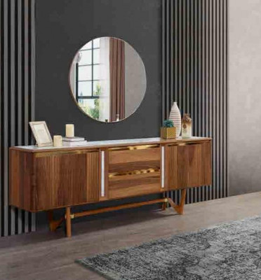 Säitendëscht Kommoden Set italienesch Miwwelen 2tl. Schaf Holz Kommode mat Spigel