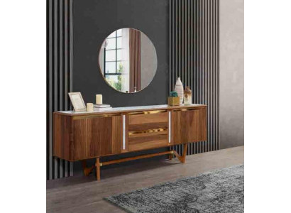 Säitendëscht Kommoden Set italienesch Miwwelen 2tl. Schaf Holz Kommode mat Spigel