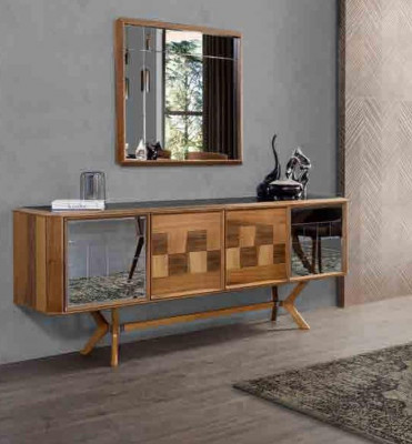 Anrichte Miwwel Schaf Garnitur Set 2-Teilig Kommode Spigel Neit Sideboard Kommoden