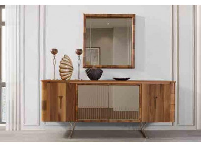 Sideboards Holz Schaf Konschtlech Kommoden Brong Nei Sideboard mat Spigel Anrichte