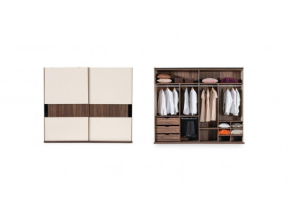 Luxus Kleederschaf mat Schiebetüren Holz Schaf Modern Stil Beige