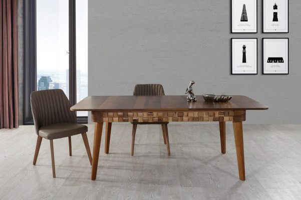 Italienesch Iesszëmmer Miwwelsëtzung Dësch 2x Still Grupp 3 Deeler Iessgruppe Set