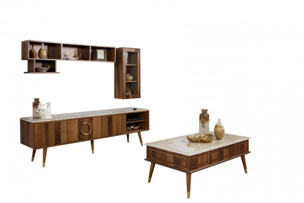 Design Wunnwand Schiefwand Schaf Regal Sideboard Fernseh Lowboard Fernseher RTV