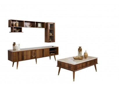 Design Wunnwand Schiefwand Schaf Regal Sideboard Fernseh Lowboard Fernseher RTV