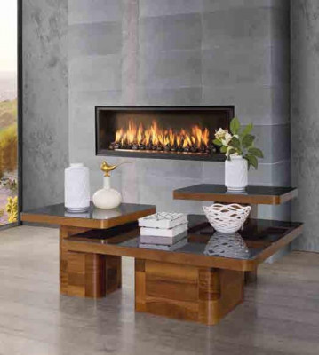 Wunnzëmmer Holzdësch Set Salonsdësch Dësch Miwwelen Holz Glas Set Salonsdëscher