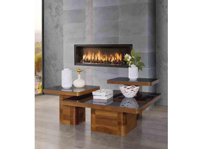 Wunnzëmmer Holzdësch Set Salonsdësch Dësch Miwwelen Holz Glas Set Salonsdëscher
