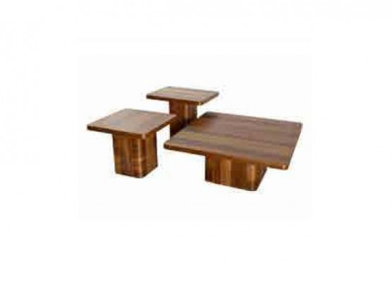 Holzdësch Couchtisch Set 3tlg. Dësch Sets Wunnzëmmer Canapé Holz Dëscher Miwwelen