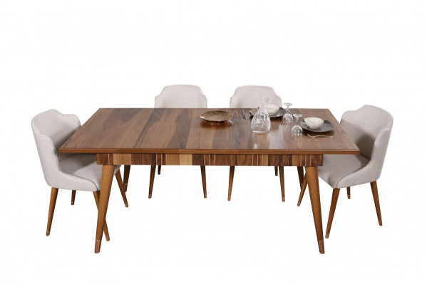 Iessdësch Holz Dëscher Stil Miwwelen Dësch italieneschen Luxus 160 x 90 Holzsdëscher