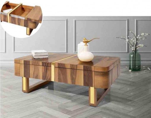 Wunnzëmmer Holz Dëscher Säitent Luxus Stil Dësch Couchdësch Beisäitentisch
