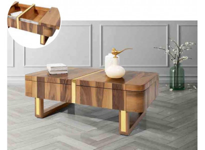 Wunnzëmmer Holz Dëscher Säitent Luxus Stil Dësch Couchdësch Beisäitentisch