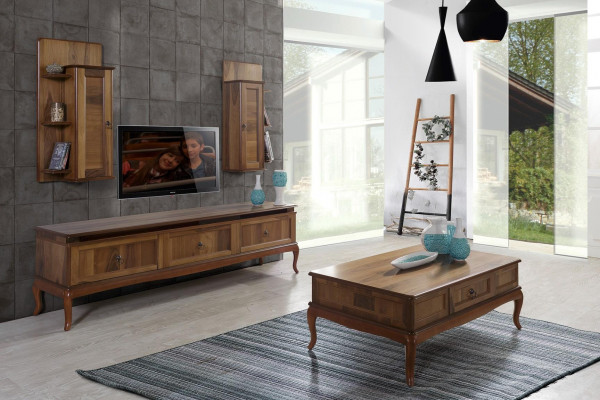 Wunnzëmmer Holz Dëscher Säitendëscher Italien Stil Dësch Clubdësch Säitendësch Holz