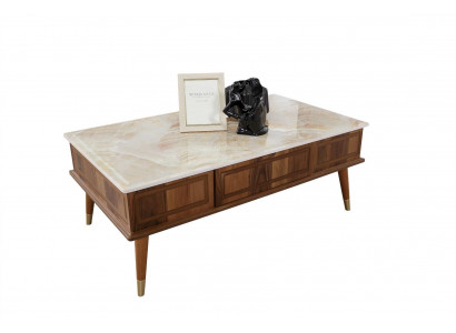 Design Couchtisch Wunnzëmmer Steenoptik Dësch Beistelltableau Dëscher 160x68cm