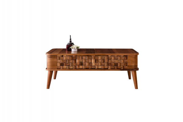 Design-Couchtisch Dëscher Rechteckeg Holz Wunnzëmmer Dësch Modern Miwwelen Luxus