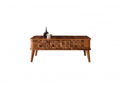 Design-Couchtisch Dëscher Rechteckeg Holz Wunnzëmmer Dësch Modern Miwwelen Luxus