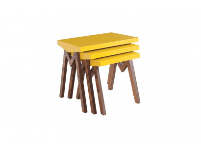 Kaffisdësch Niewendësch Dëscher Wunnzëmmerdësch Dëscher Holzdëscher 3tlg. Set