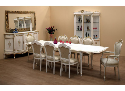 Komplett Set Iessdësch 8 Still Iesszëmmer Set Iess Grupp Holz Dësch Dëscher 12 Deeler.