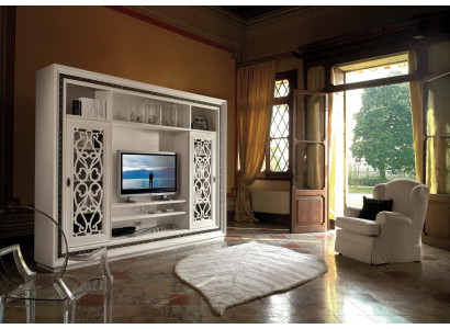 Schaf Vitrin Holz Wunnzëmmer Miwwel TV Schafwänn Modern Design Wunnmauer