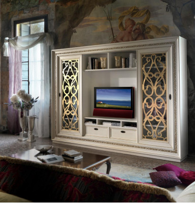 TV-Schaf Anbauwand Wunnwand TV Schafmassivholz Modern Echt Holz Nei