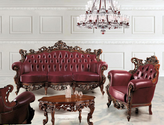 Luxus Miwwelen Sofagarnitur Canapé Sofa Gestofféiert 3 + 1 Sëtz Canapé Dësch Holz 3 Stéck.