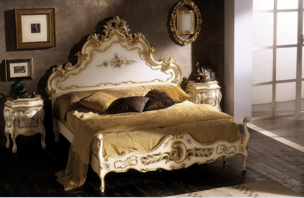 Schlofzëmmer Komplett-Set wäiss Bett, 2x Nuetsdësch Schlofzëmmer Miwwelen Holz Nei