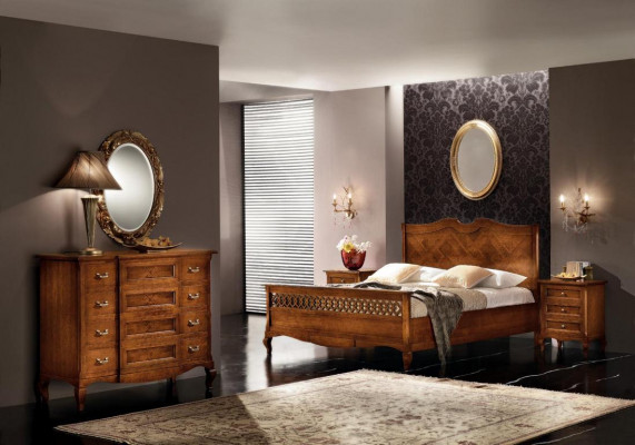 Bett Nuetsdësch Kommode 4tlg. Schlofkummer Set Design Klassesch Luxus Better Nei