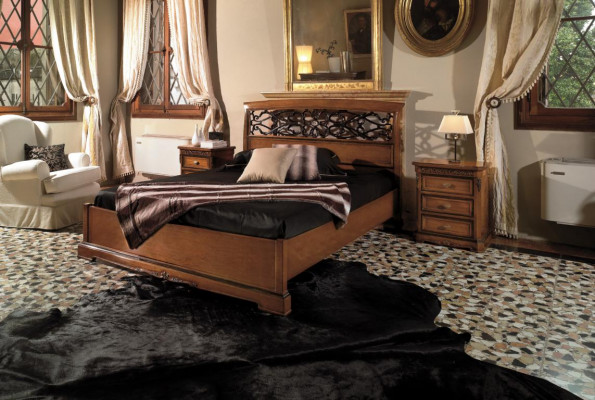 Schlofkummer Miwwelen Garnitur Set Italienesch Miwwelen Nuetsdësch Massivt Holz 3tlg