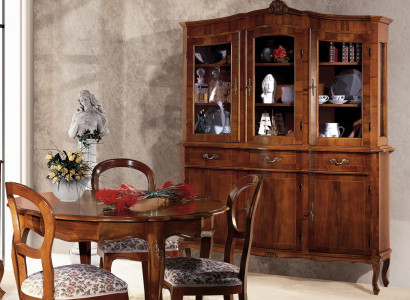 Anrichte Vitrine Sideboard Glasschaf Schaf Holz Massiv Miwwelen Italien Glas