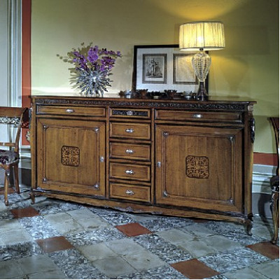 Wunnzëmmer Holz Buffetschaf Anrichte Nei Sideboard Anrichte Tirang Vitrin