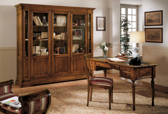 Schaf Regal Wunnzëmmer Bicherregal Holz Bëroschaf Schief Vitrin Italien