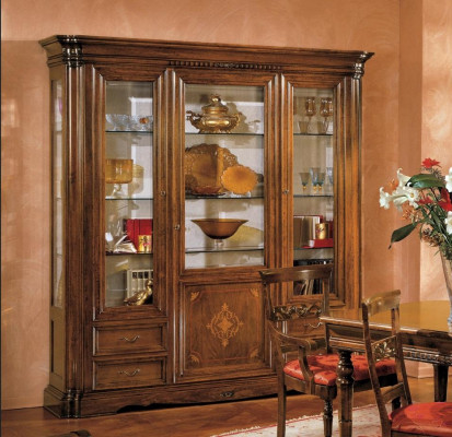 Vitrine 3 Dier Schaf Vitrinnen Wunnzëmmer Schief Design Schaf Miwwelen Glas Nei
