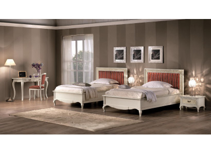 Design Schlofkummer 6-Deel Schlofkummer Komplett Set Bett Nuetsdësch Sekretär Holz