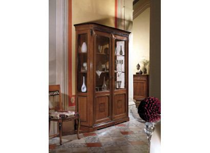 Miwwelen Grousst Holz Brong Vitrin Luxus Vitrineschaf Design Miwwelen Italienesch