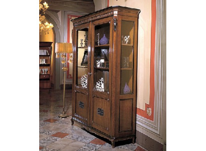 Klassesch Miwwelen Italienesch Miwwelen Holz Brong Vitrin Schick Vitrineschaf