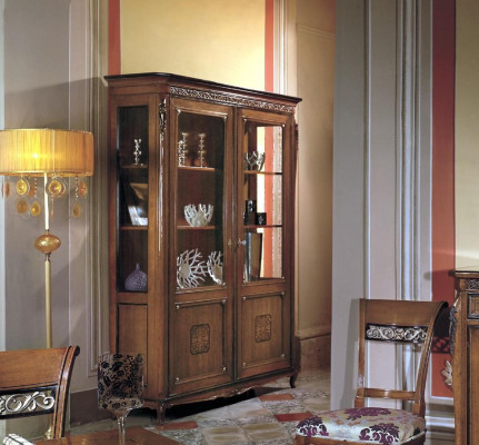 Vitrinnen Glas Schaf Echt Holz Vitrin Wunnzëmmer Miwwelen Anrichte Massivt Holz