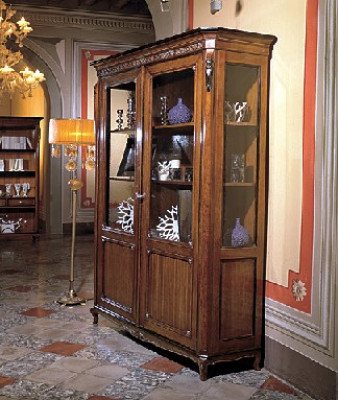 Miwwel Holz Braun Vitrin Schick Vitrineschaf Italienesch Miwwel Klassesch